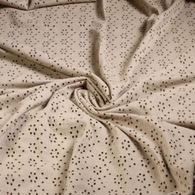 Jersey broderie fabric taupe