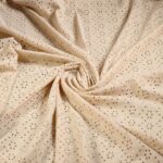 Jersey broderie stof ecru