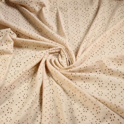 Jersey broderie fabric ecru
