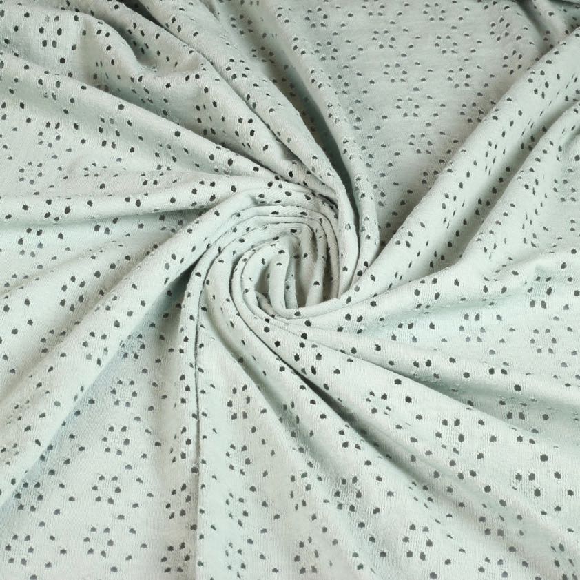 Jersey embroidery fabric old green