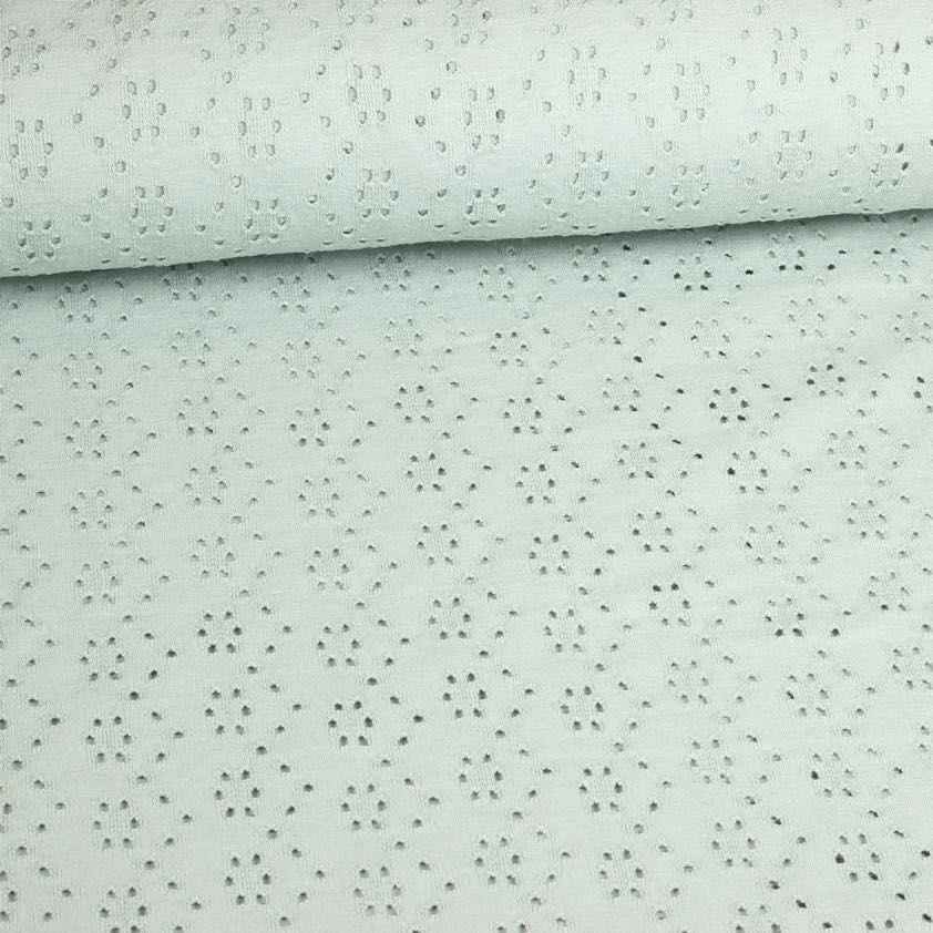 Jersey embroidery fabric old green