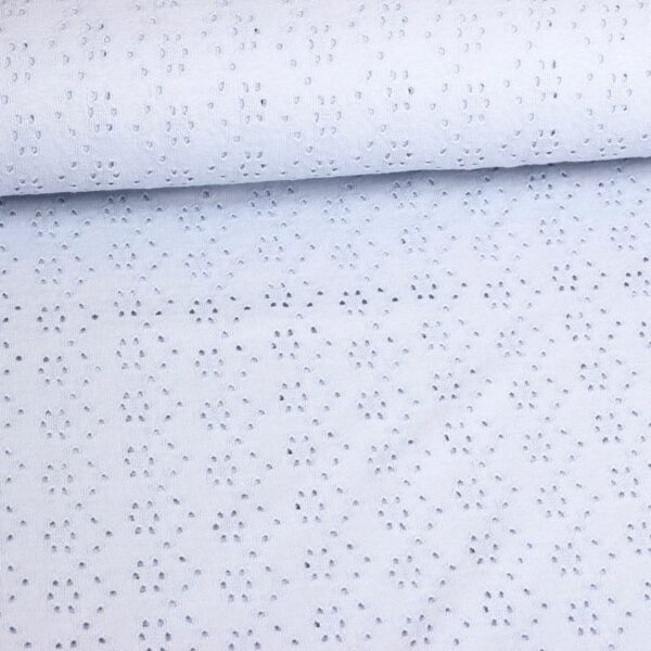 Jersey broderie fabric lavender
