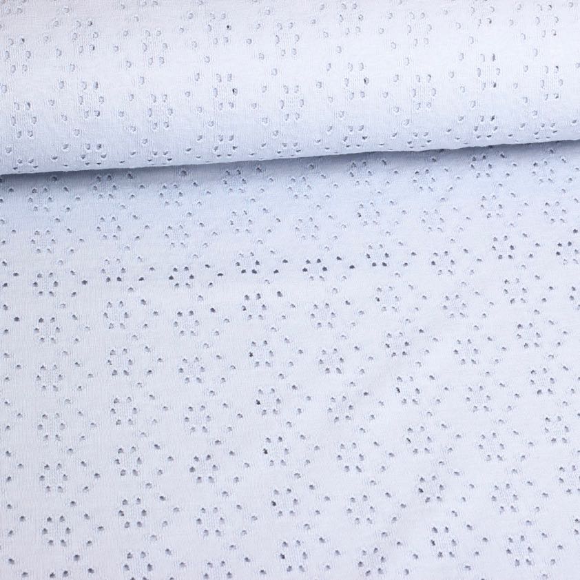 Jersey broderie fabric lavender