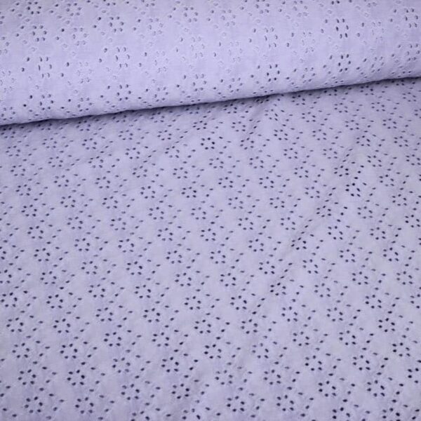 Jersey broderie fabric lilac