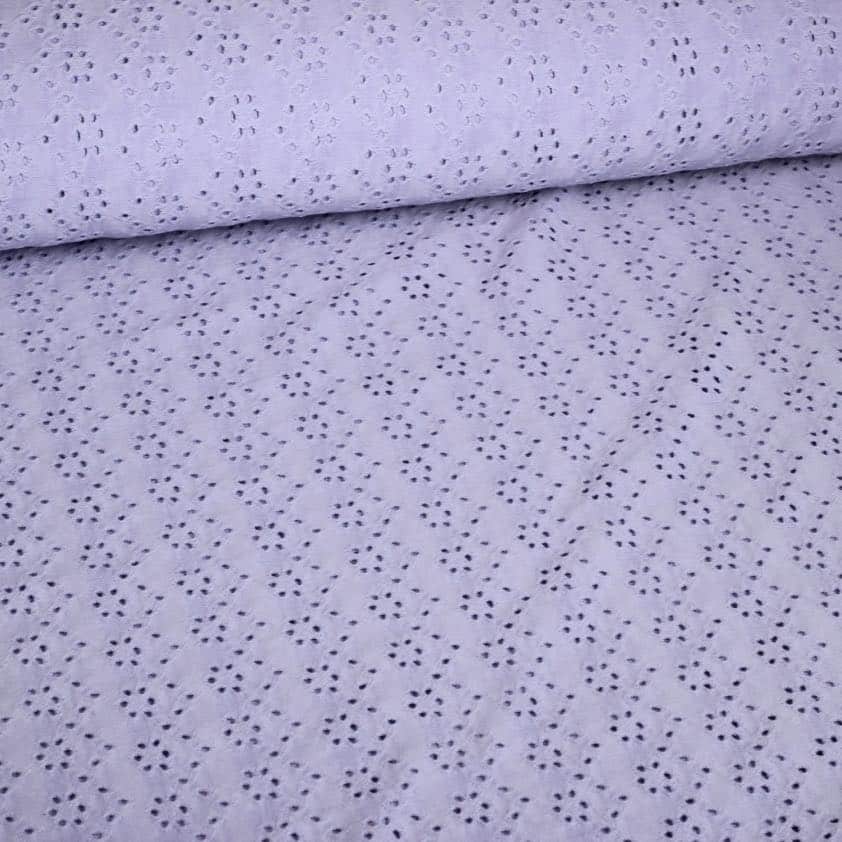 Jersey broderie fabric lilac