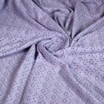 Jersey broderie stof lila