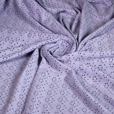 Jersey broderie fabric lilac