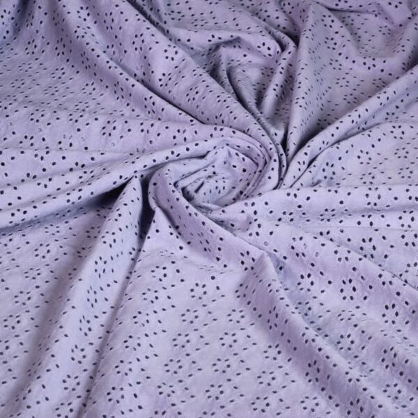 Jersey broderie fabric lilac