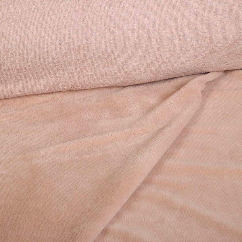 Bamboo fleece terry fabric old rose