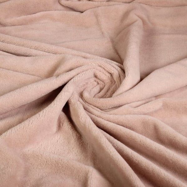 Bamboo fleece terry fabric old rose
