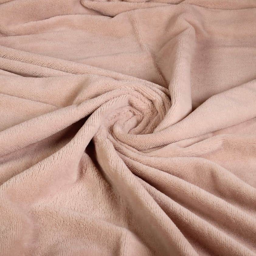 Bamboo fleece terry fabric old rose