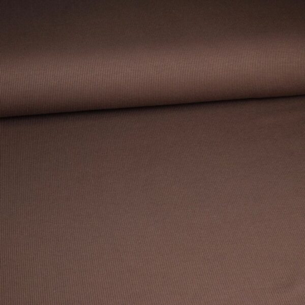 Rib jersey cotton taupe