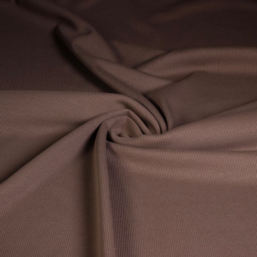 Rib jersey cotton taupe