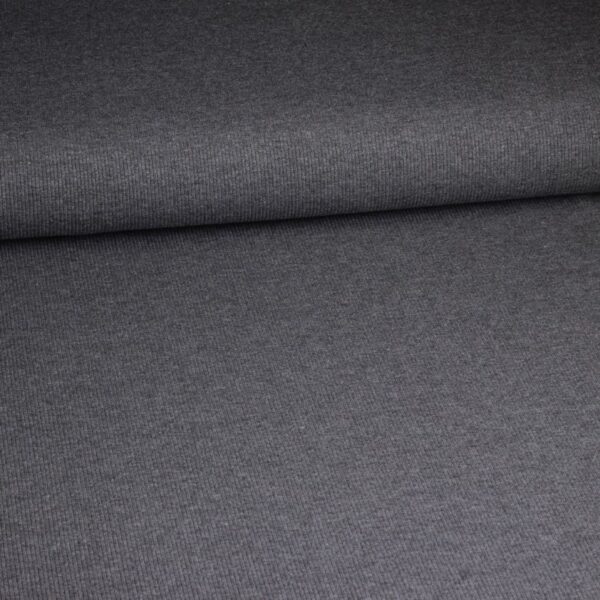 Rib jersey cotton grey melange