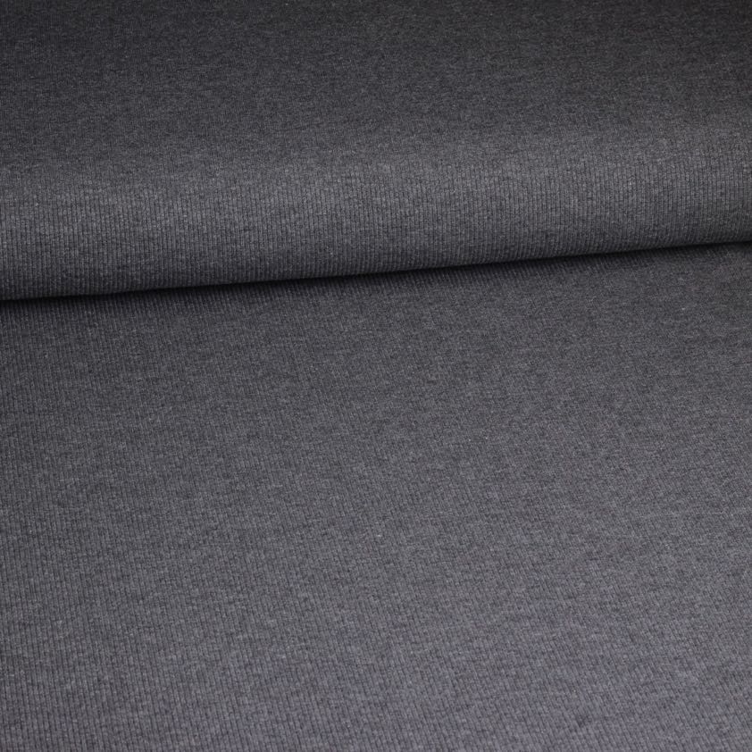 Rib jersey cotton grey melange