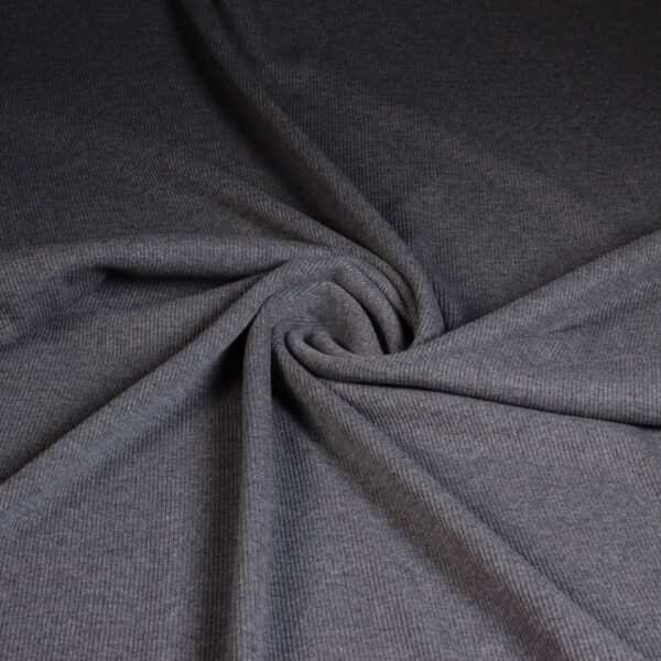 Rib jersey cotton grey melange