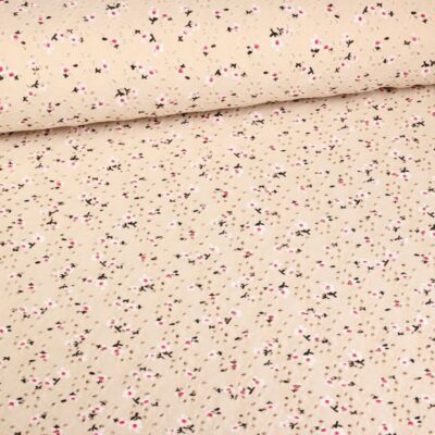 Jersey broderie fabric ecru