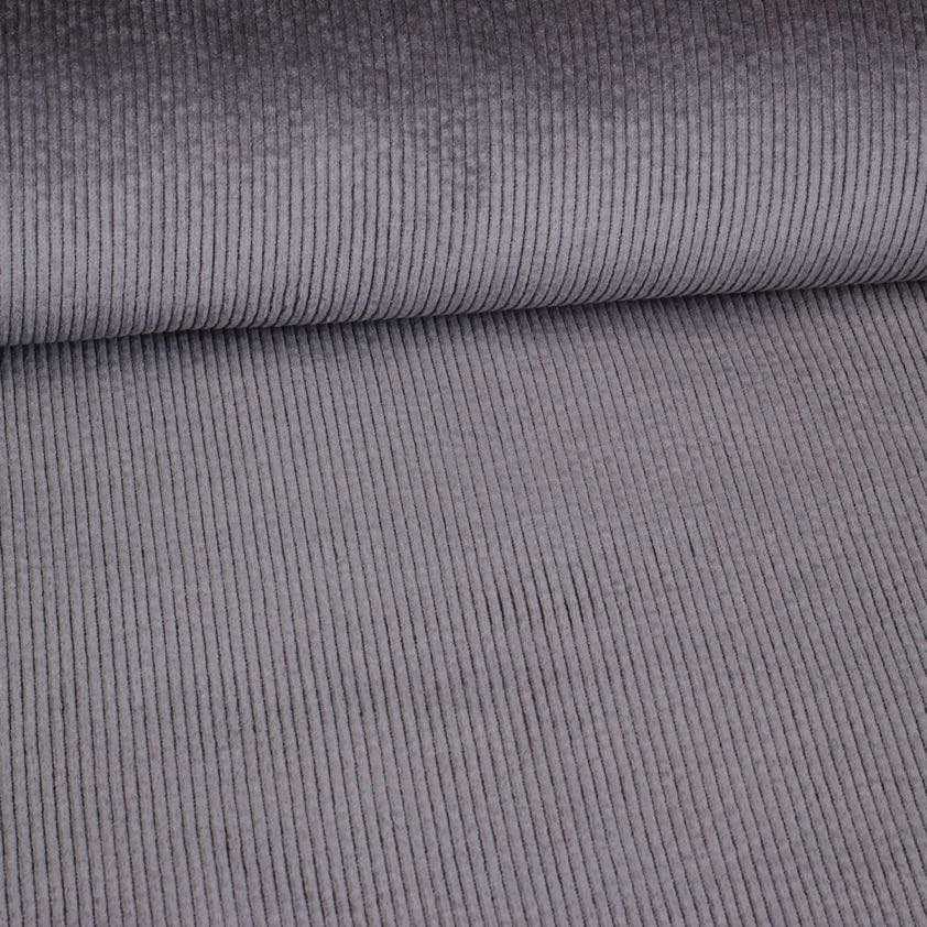 Corduroy stretch fabric grey