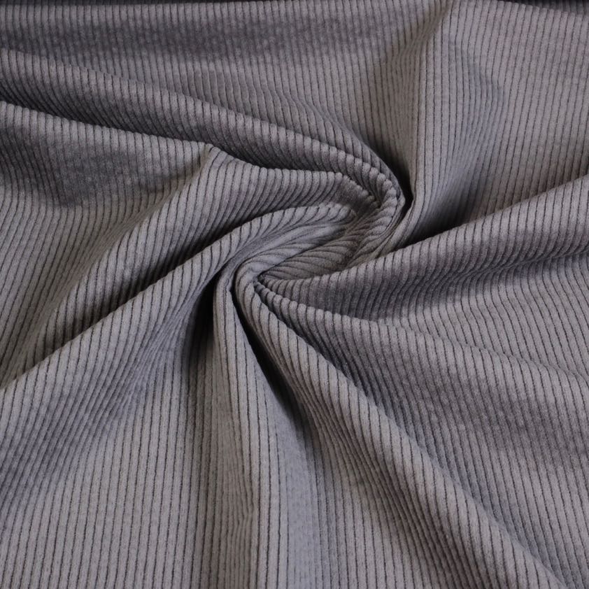 Corduroy stretch fabric grey
