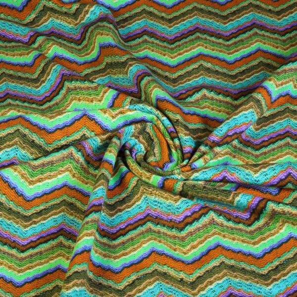 Jersey tricot fabric digital zigzag