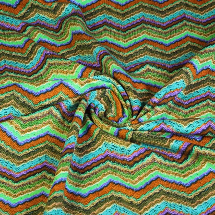 Jersey tricot fabric digital zigzag