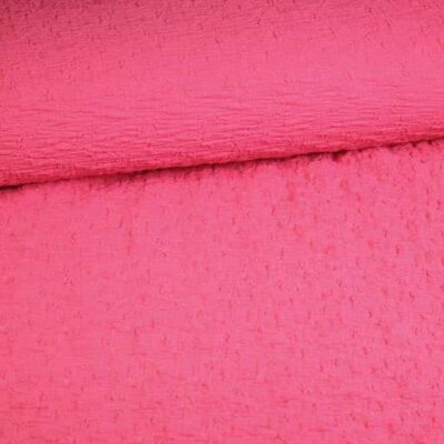 Tricot broderie fabric fuchsia
