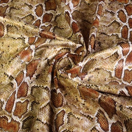 Stretch faux leather crocodile brown