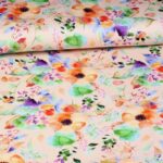 Geweven viscose stretch twill stof bloemenprint