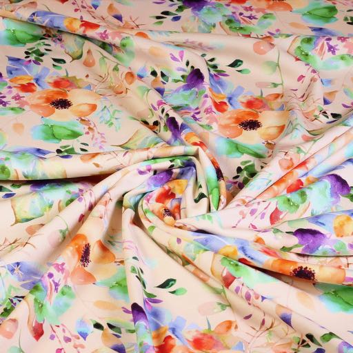 Woven viscose stretch twill fabric floral print