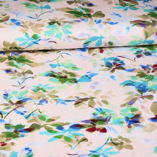 Woven viscose stretch twill flower