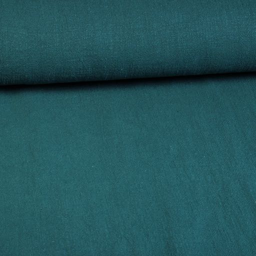 Linen fabric stone washed petrol