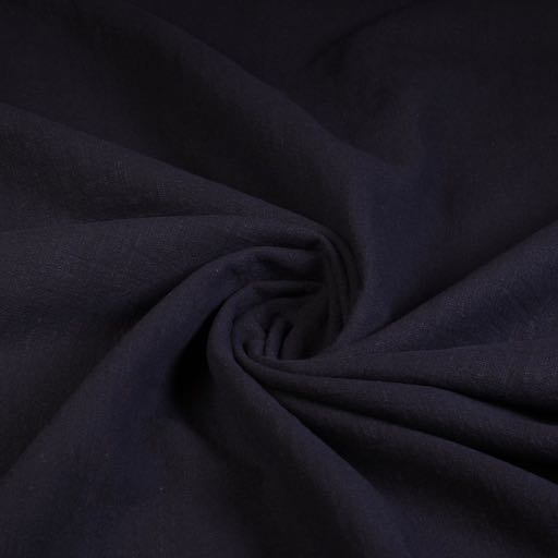 Linen fabric stone washed dark blue