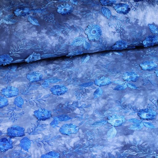 Poppy broderie tie dye blue