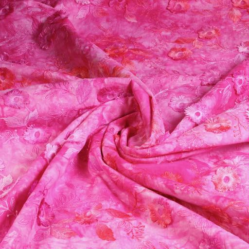 Poppy broderie fabric fuchsia