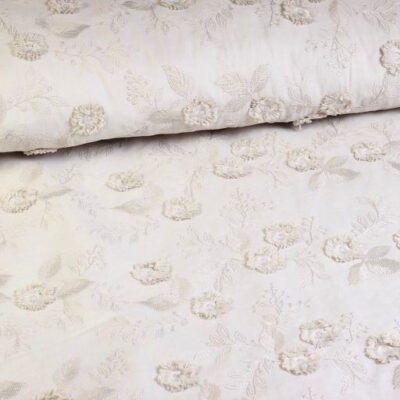 Cotton embroidery flower light grey