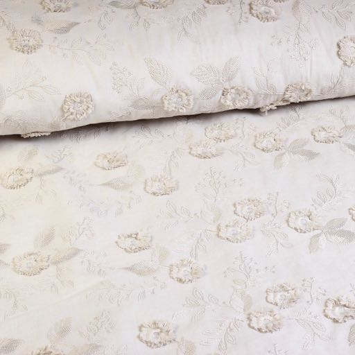 Cotton embroidery flower light grey