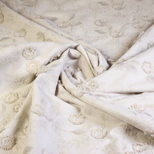 Cotton embroidery flower light grey