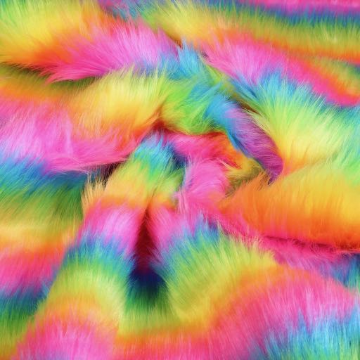 Faux fur rainbow
