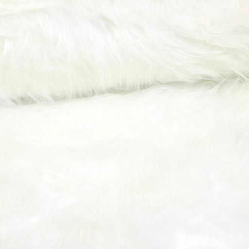 Long-pile faux fur white