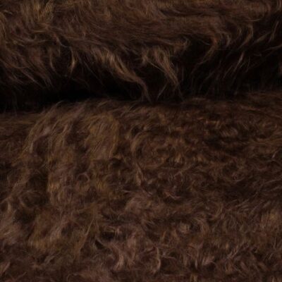 Long-pile faux fur fabric brown