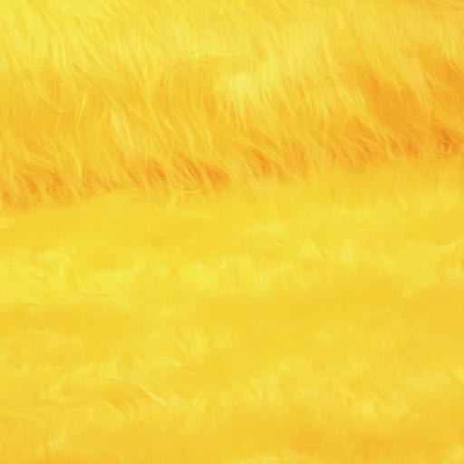 Long-pile faux fur yellow