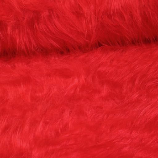 Long-pile faux fur red