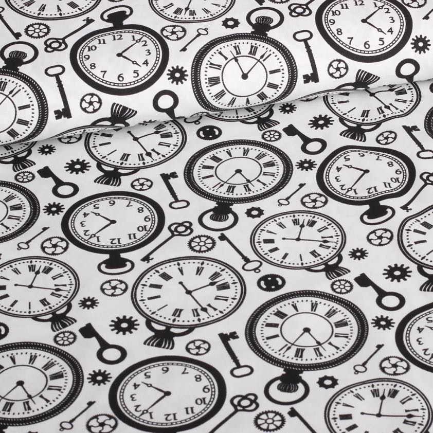 Poplin fabric clock