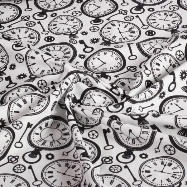 Poplin fabric clock