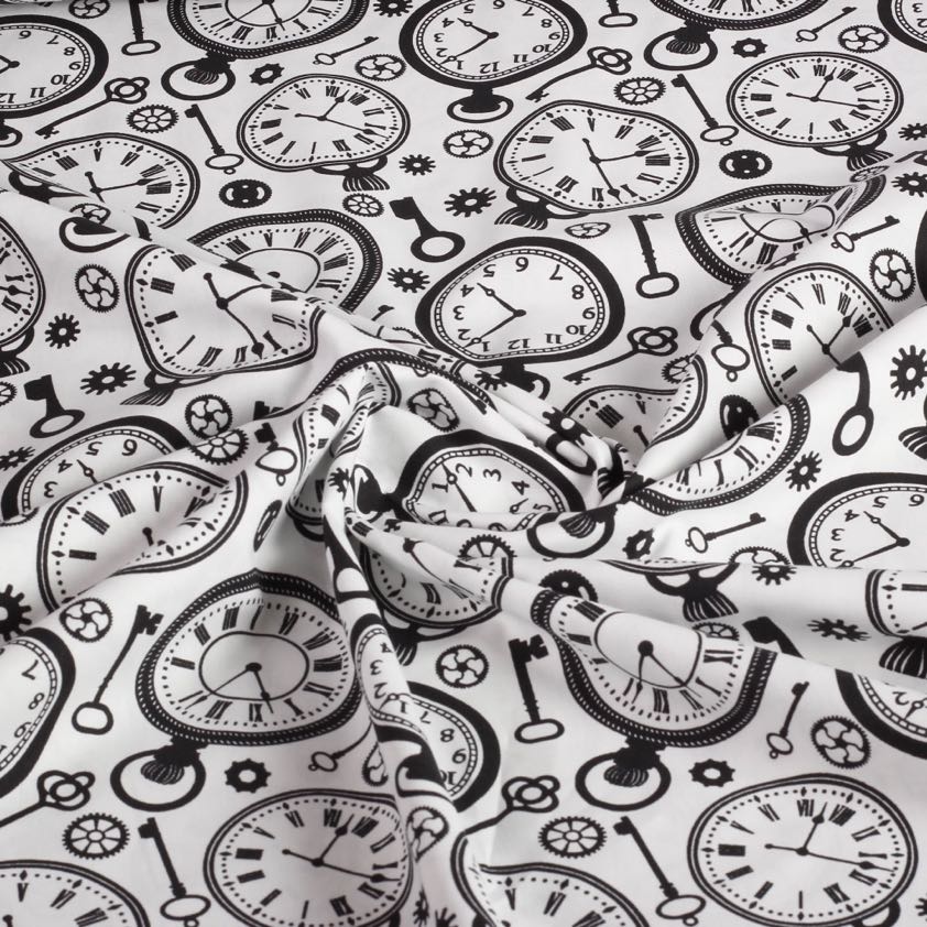 Poplin fabric clock