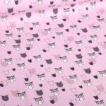 Poplin stof uil roze