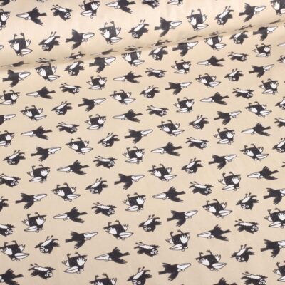 Poplin fabric crow beige
