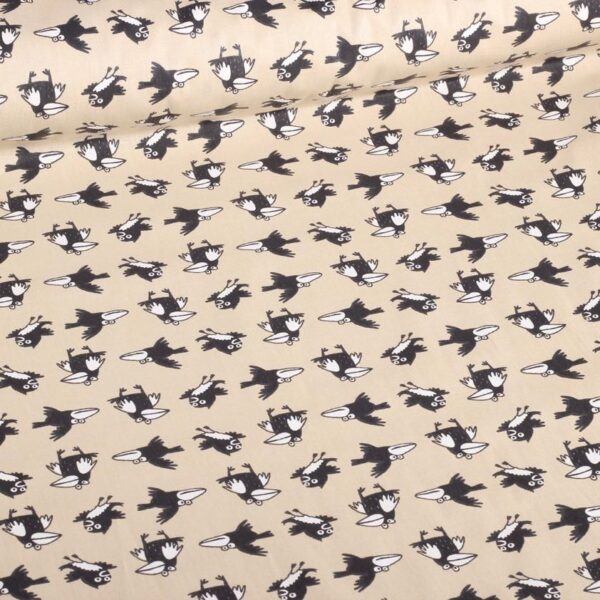 Poplin fabric crow beige