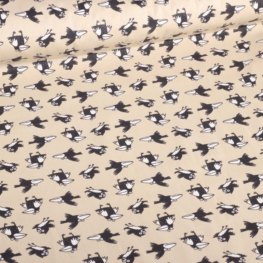 Poplin fabric crow beige