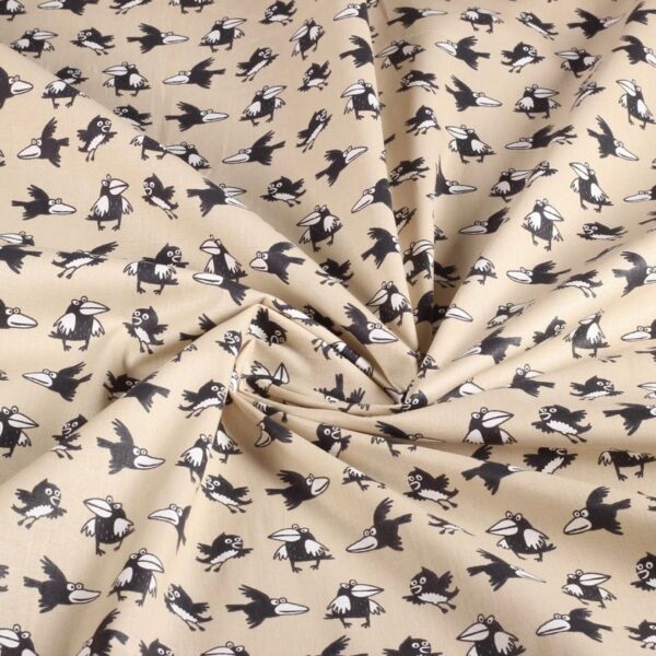 Poplin fabric crow beige